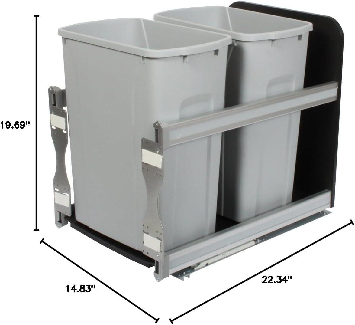 Platinum Double Soft-Close Pull-Out Trash and Recycling Bins