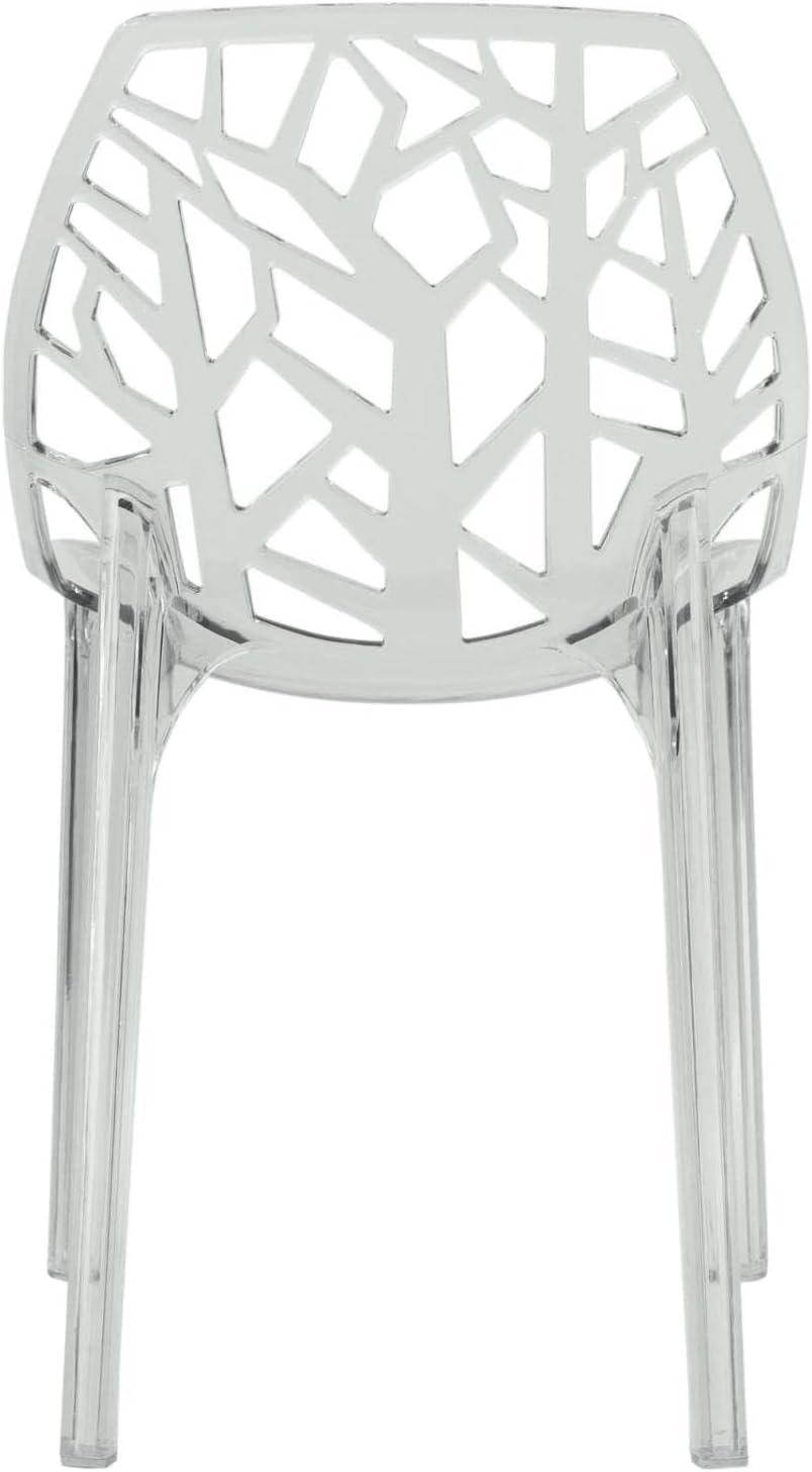 Clear Polycarbonate Cut-Out Design Dining Chair