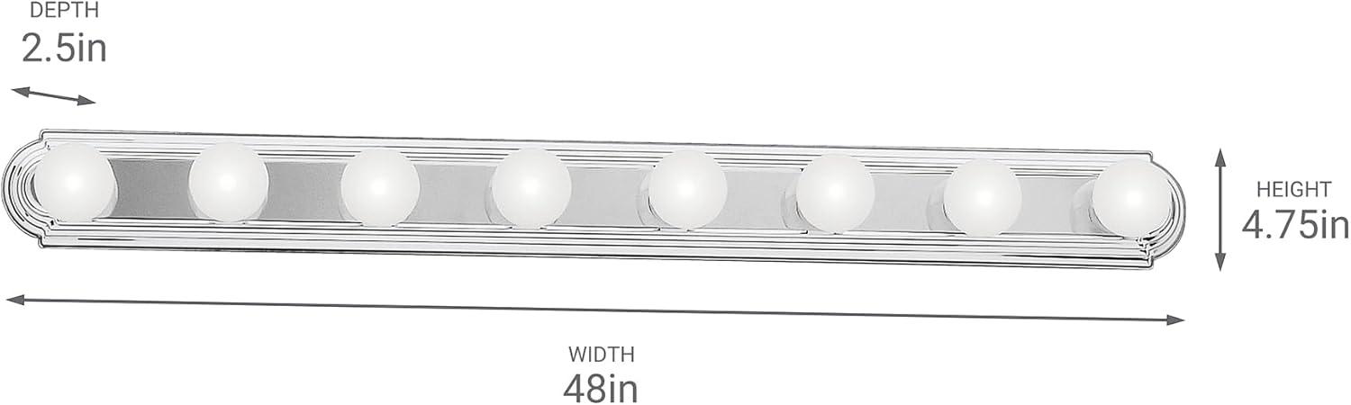 48-Inch Chrome 8-Light Wall Vanity Fixture