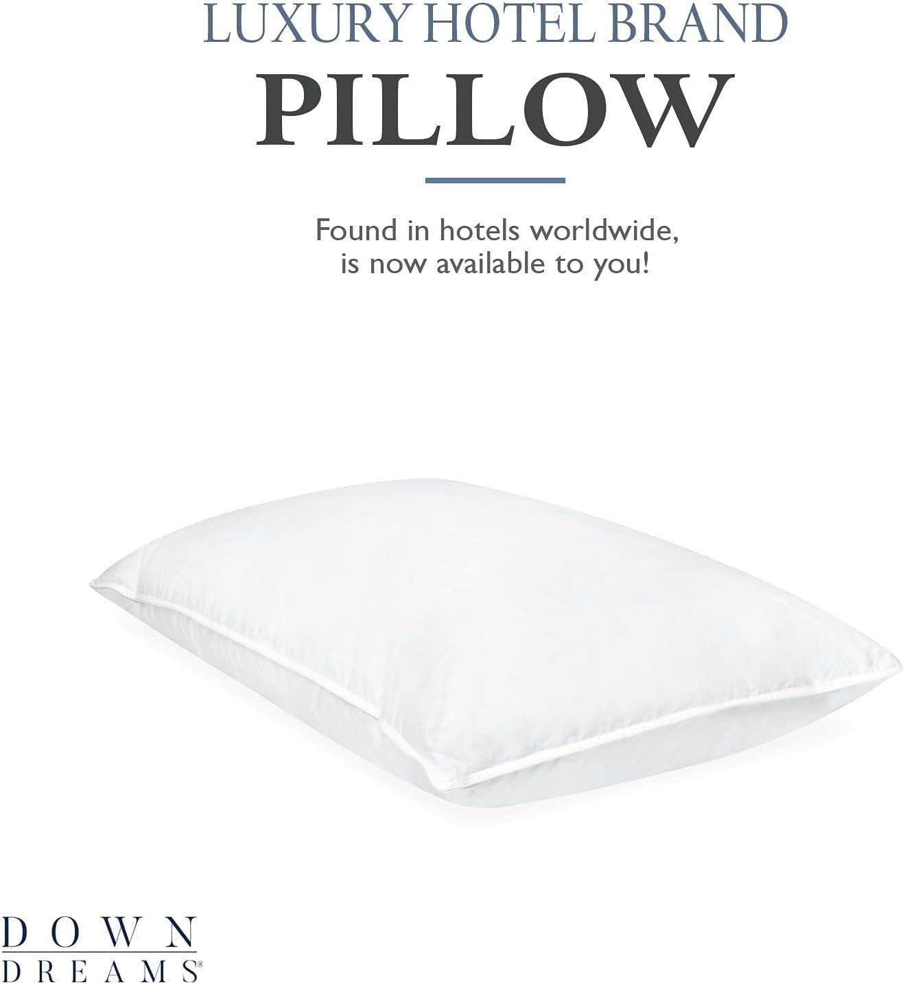 Queen Medium Support White Down Feather Bed Pillow Set