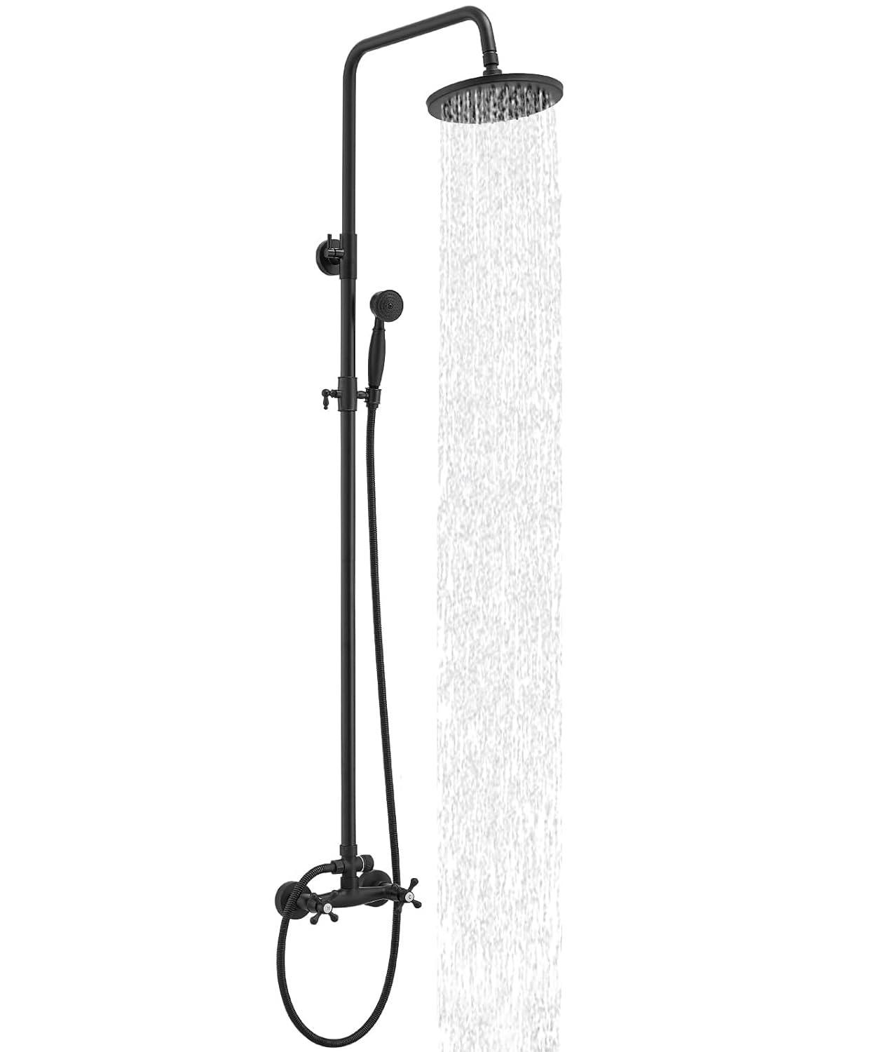 FUNDUXA Outdoor Shower Fixture With Handheld Spray Head