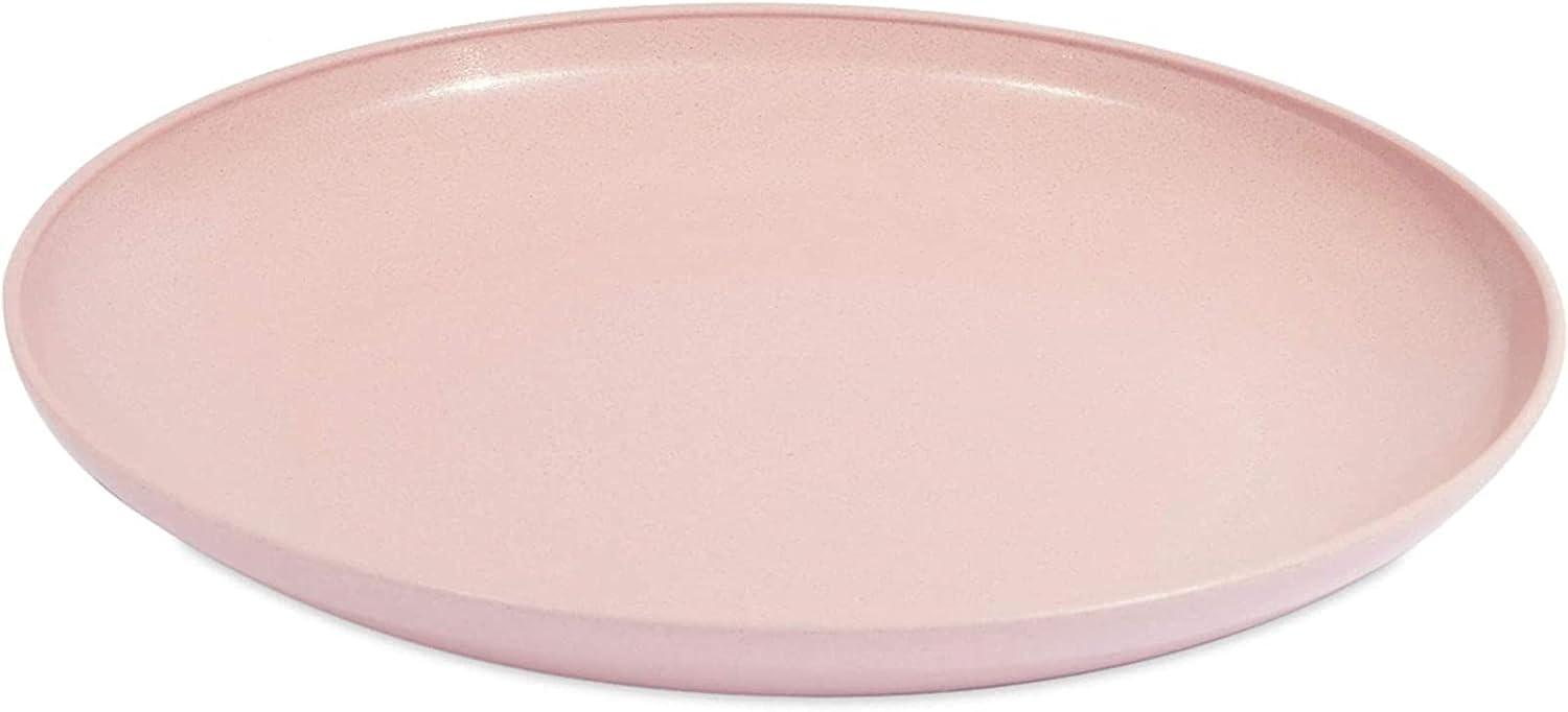 Okuna Outpost Set of 6 Pink Unbreakable Wheat Straw Cereal Dinner Plates Set for Kids, 8 In