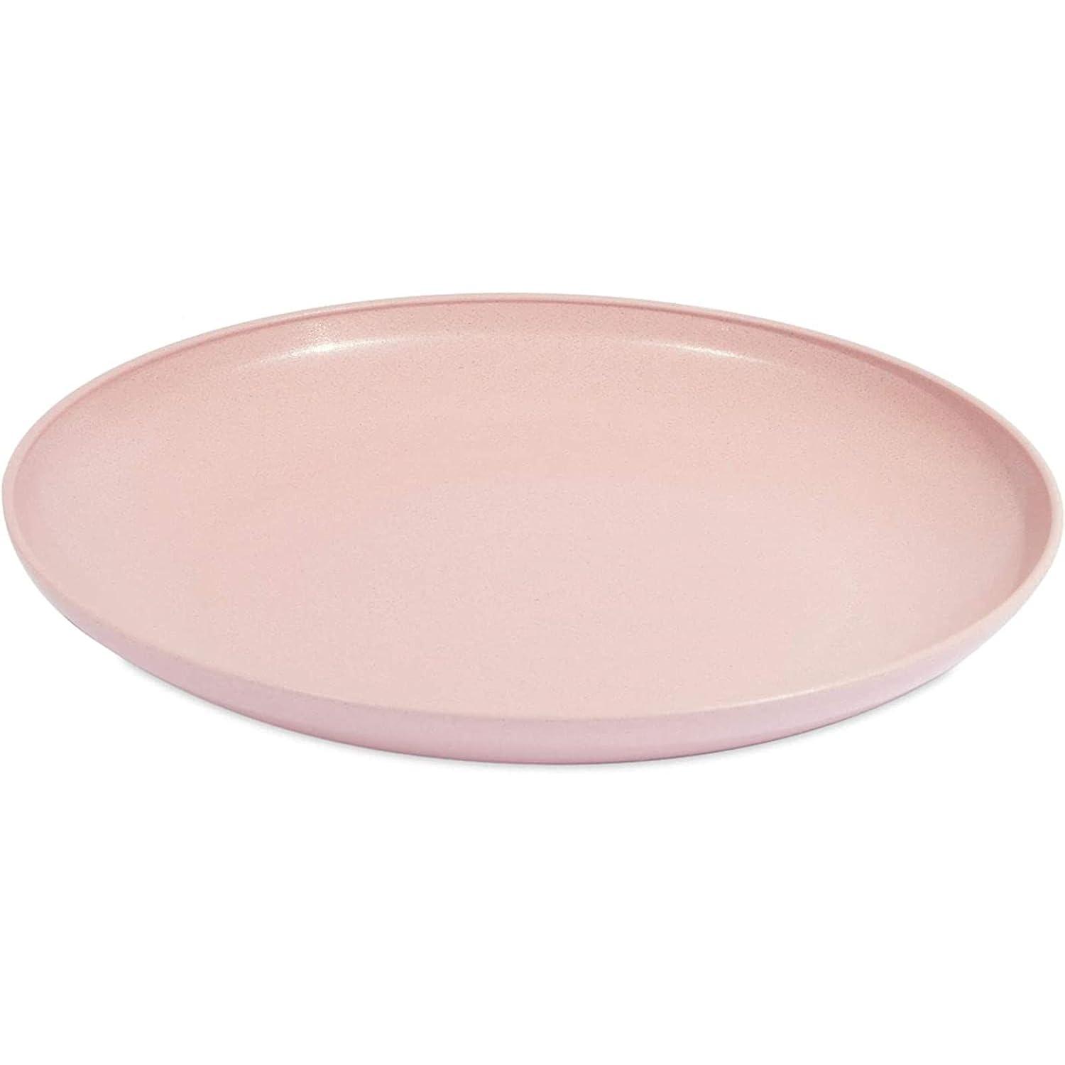 Okuna Outpost Set of 6 Pink Unbreakable Wheat Straw Cereal Dinner Plates Set for Kids, 8 In