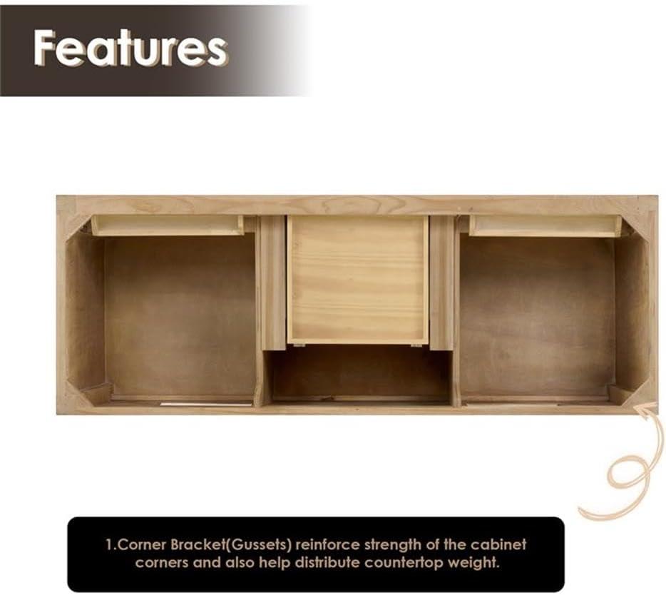 Altair Solana 59.2" Double Bathroom Vanity Base Only in Weathered Fir
