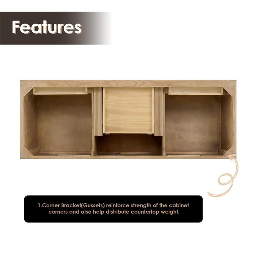 Altair Solana 59.2" Double Bathroom Vanity Base Only in Weathered Fir