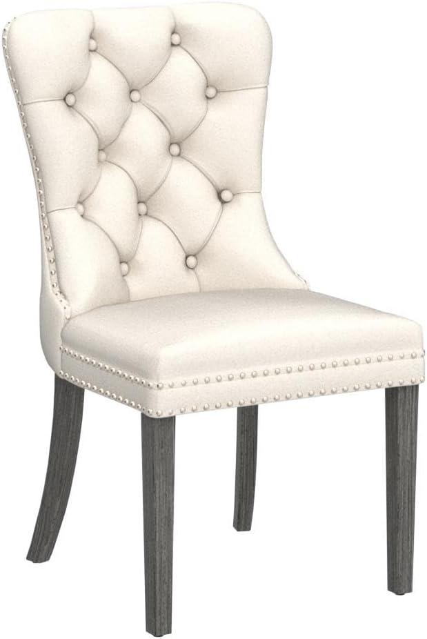 Almeada Stylish Tufted High Back Parsons Chair Dining Chair with Nailhead Trim