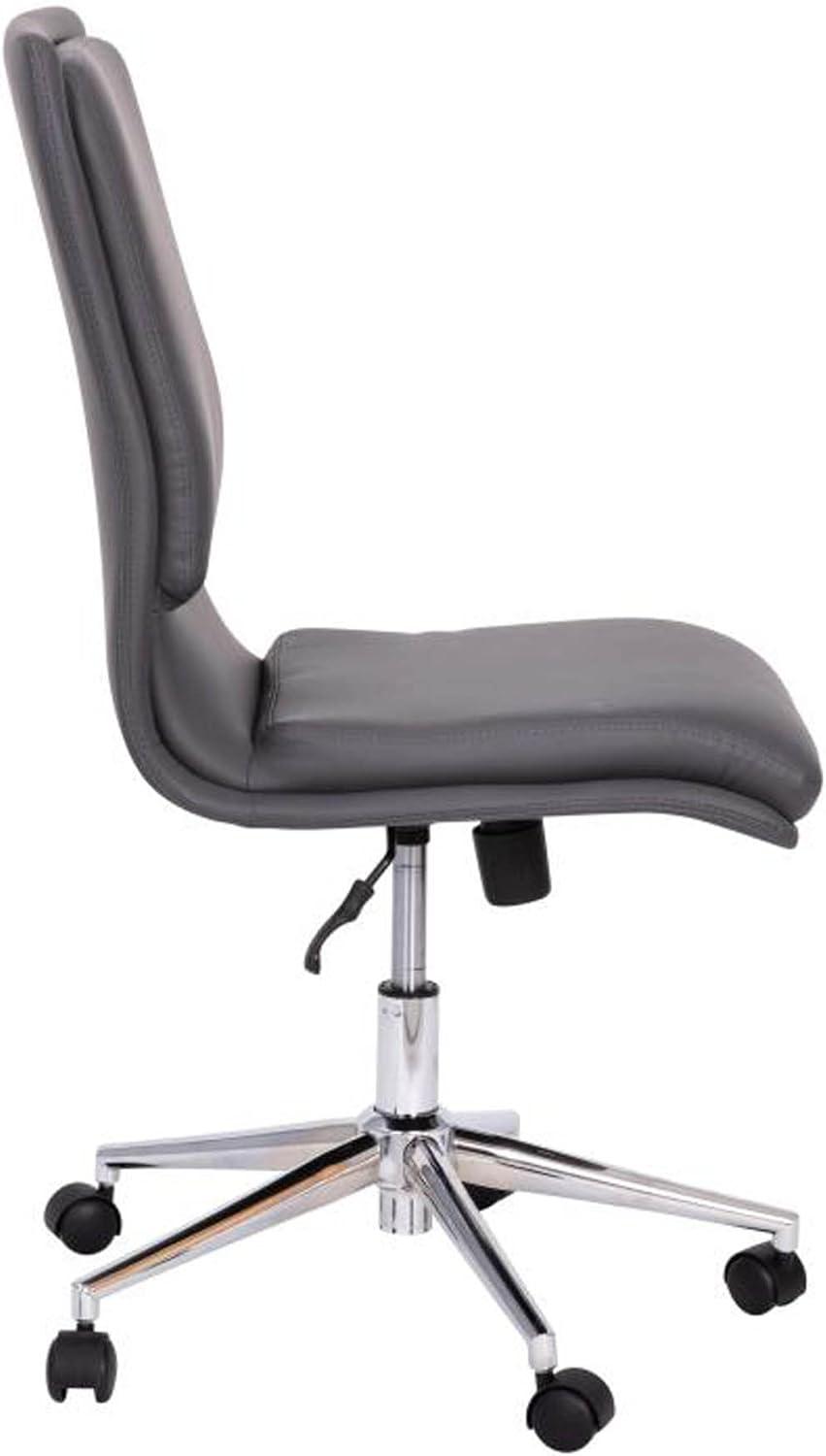 Flash Furniture Madigan Mid-Back Armless Swivel Task Office Chair with Upholstery and Adjustable Metal Base