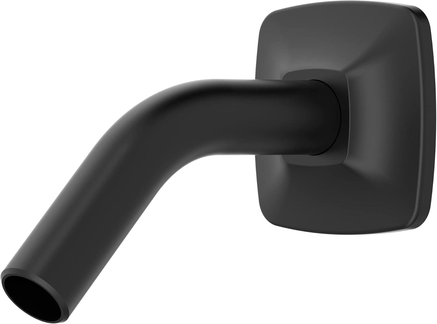 Matte Black Wall-Mounted Shower Arm with Flange