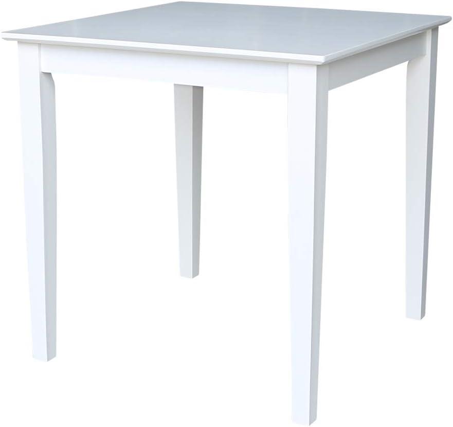 3pc Dining Table with 2 Ladderback Chairs White/Natural – International Concepts: Solid Wood, Square, Non-Extension