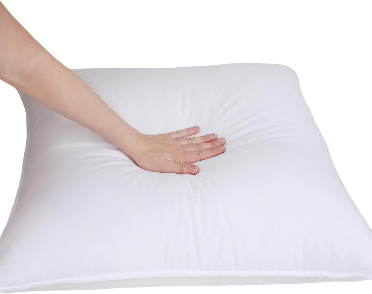 Superior Solid Microfiber Medium Density Pillow, Set of 2, Euro-18