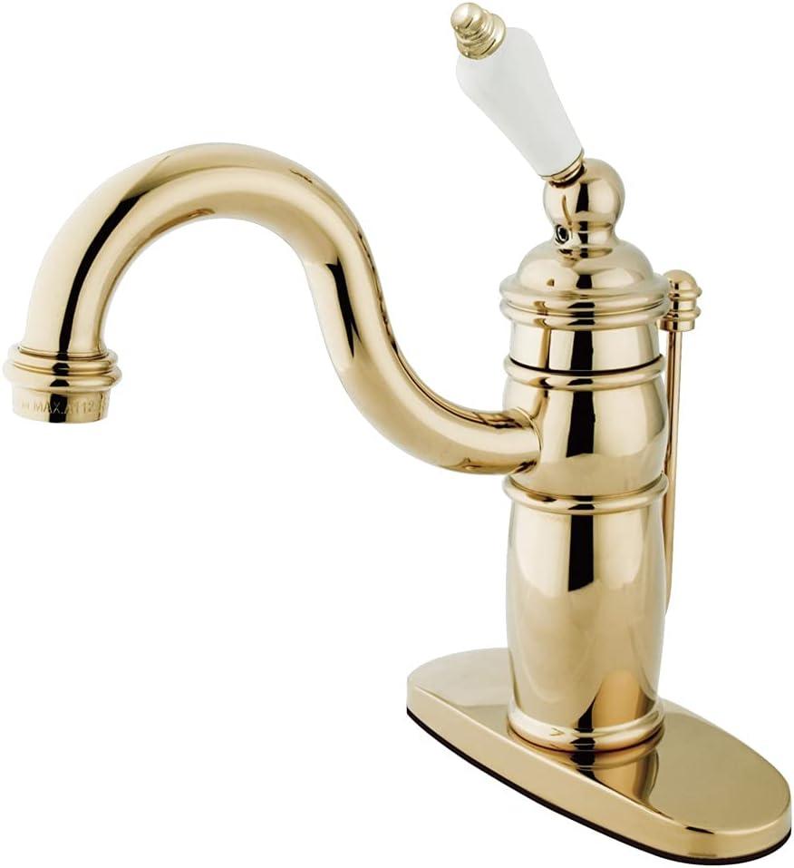 Kingston Brass Victorian Single-Handle 1-Hole Deck Mount Bathroom Faucet with Plastic Pop-Up