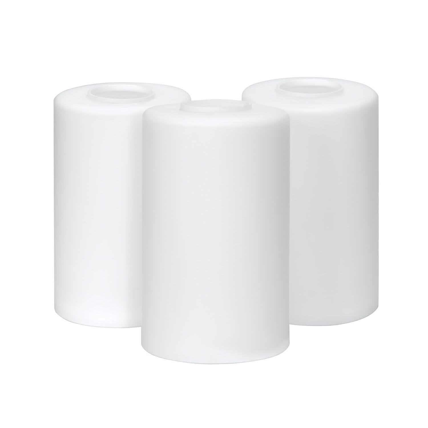 Kira Home 7" Cylinder Glass Shades, Opal Replacement Glass, 1-5/8" Fitter Opening for Threaded Medium Base Socket, 6.75"