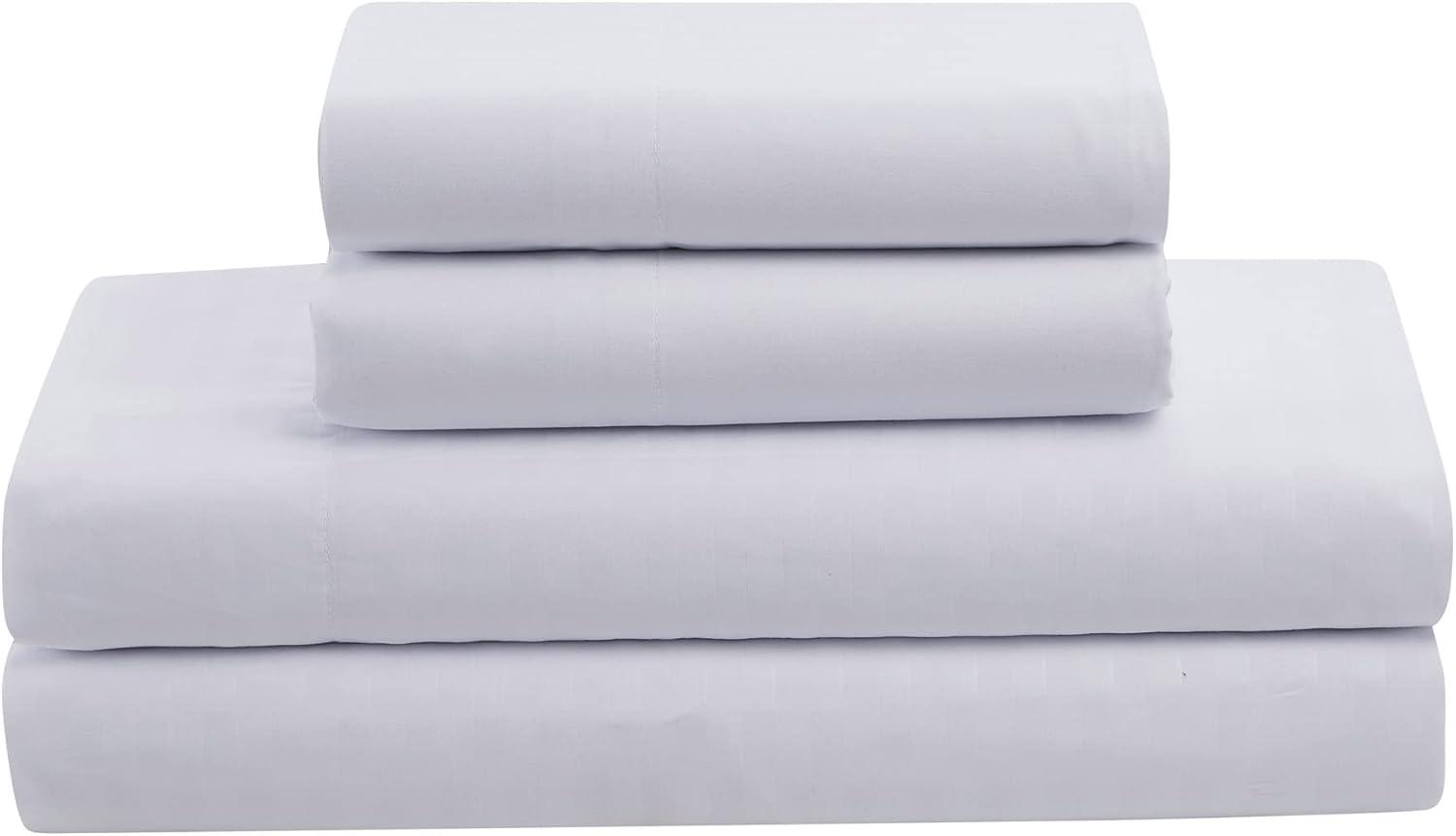 Sweet Home Collection Dobby Stripe Embossed Bed In a Bag Comforter Set