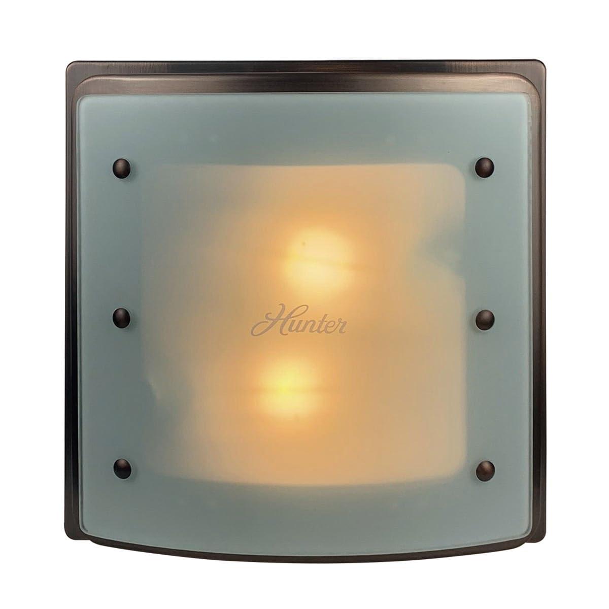 Hunter Ellipse 100 CFM Bathroom Exhaust Fan - Hunter Ceiling Fan with Light and Night Light – Bronze