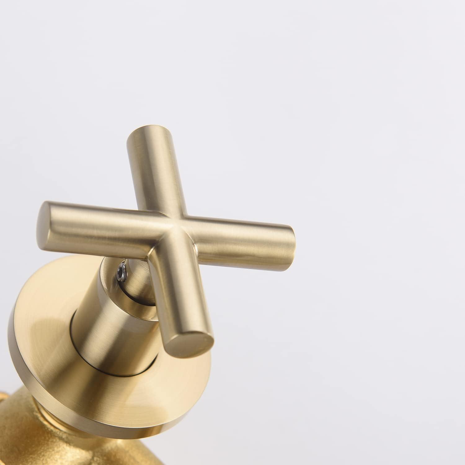 2-Handle 2-Hole Wall Mounted Bathroon Sink Faucet In Spot Resist (Valve Included)