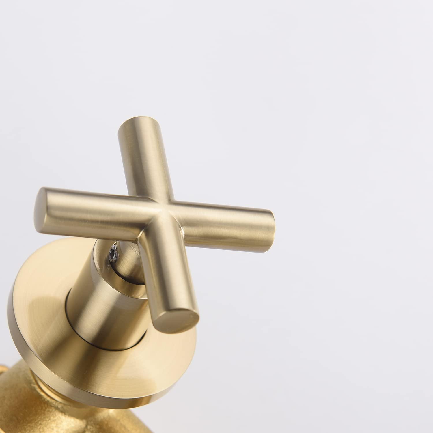 2-Handle 2-Hole Wall Mounted Bathroon Sink Faucet In Spot Resist (Valve Included)