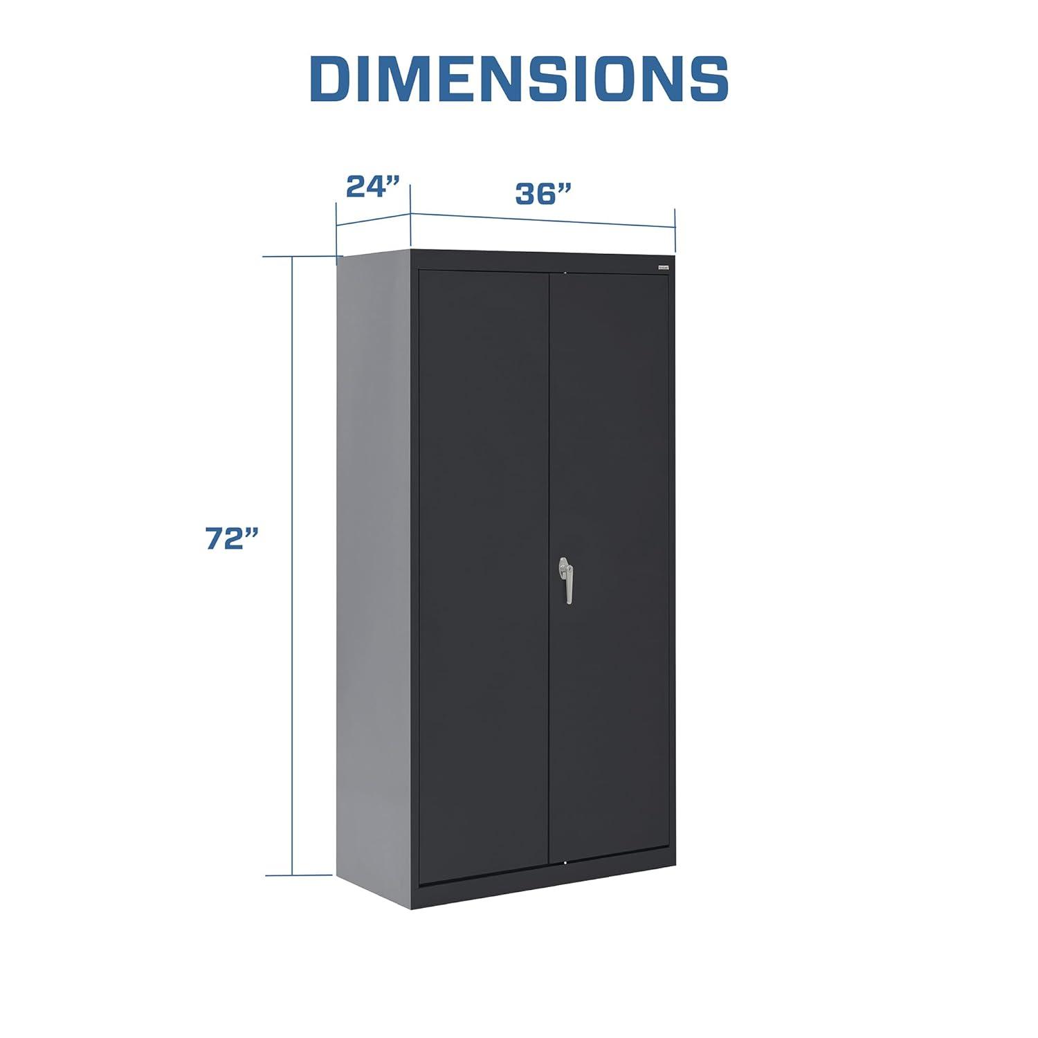 Transitional Black Steel Full-Height Combination Wardrobe Cabinet