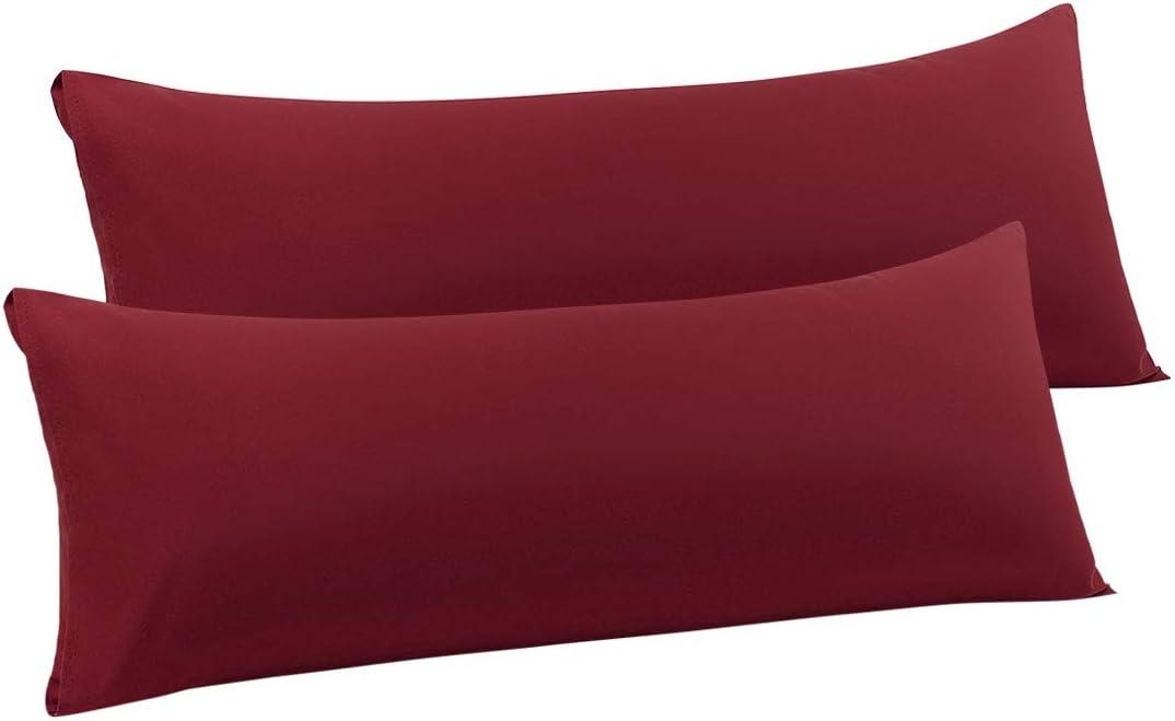 Burgundy Microfiber Envelope Closure Body Pillowcases Set