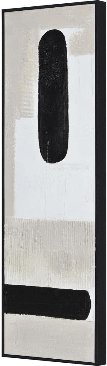 Rectangular Multicolor Hand Painted Canvas Art with Black Frame