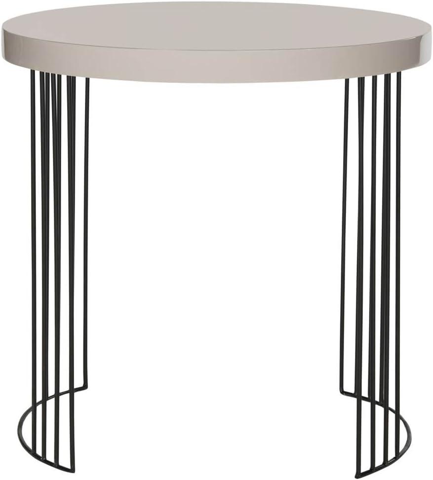 Kelly Mid Century Scandinavian Lacquer Side Table - Taupe/Black - Safavieh.