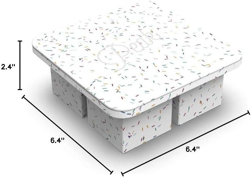 Speckled White Silicone Extra Large Ice Cube Tray with Lid