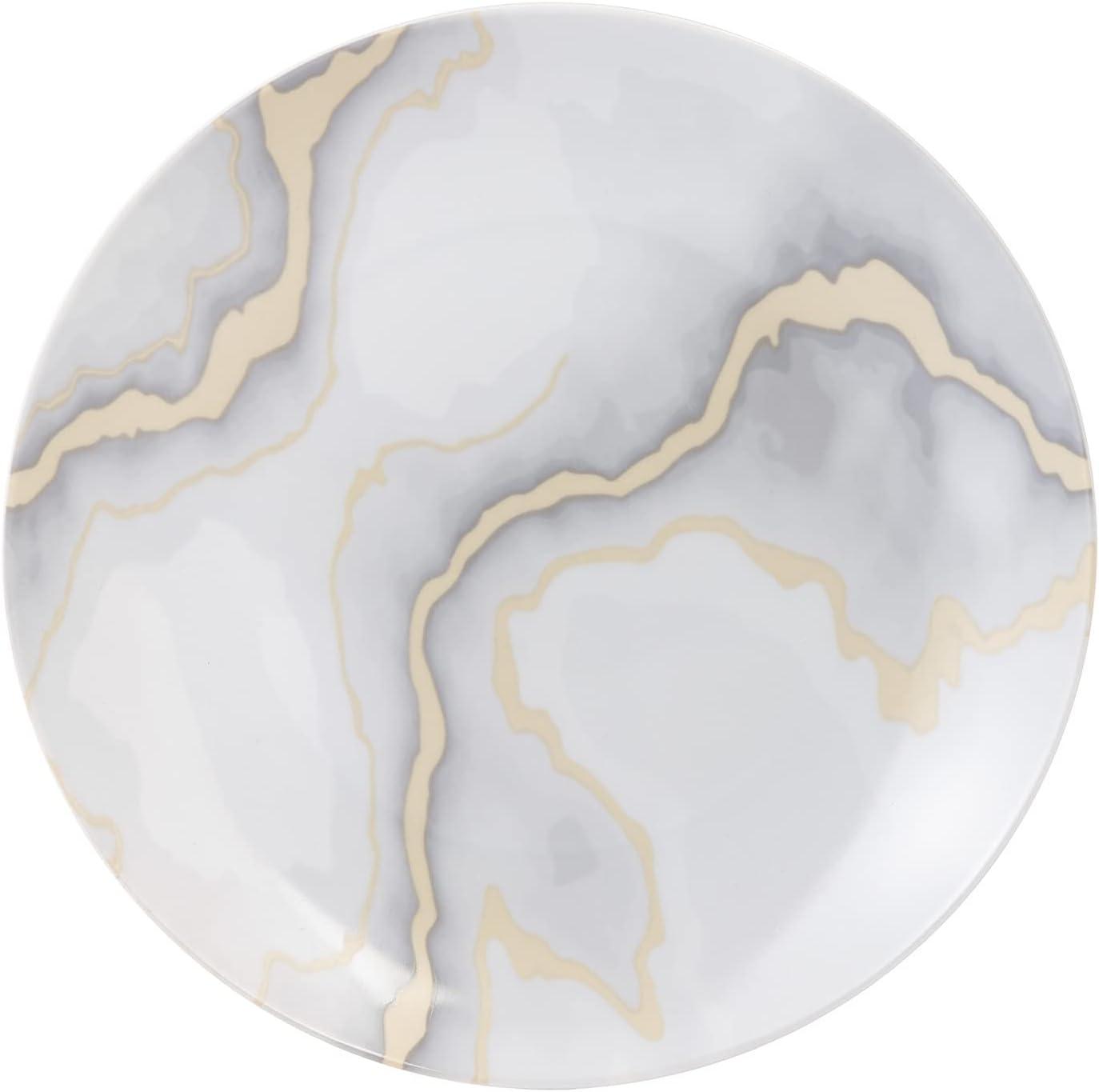 Safdie & Co. Ceramic Dinnerware Set Dishwasher Safe 19 lb. 16-Piece Dish Set, Electric Marble