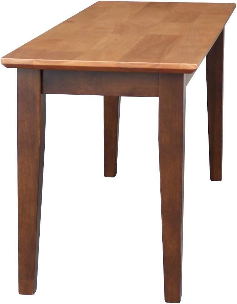 Brookshire Bench - Cinnamon/Espresso - International Concepts: Hardwood Frame, 400lb Capacity, Two-Tone Finish