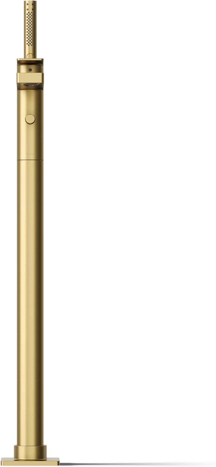 Parallel Floor-Mount Bath Filler Trim With Handshower