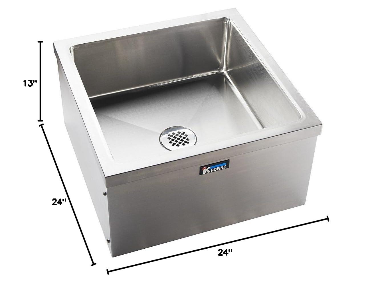 Krowne 24" Stainless Steel Commercial Floor Mop Sink