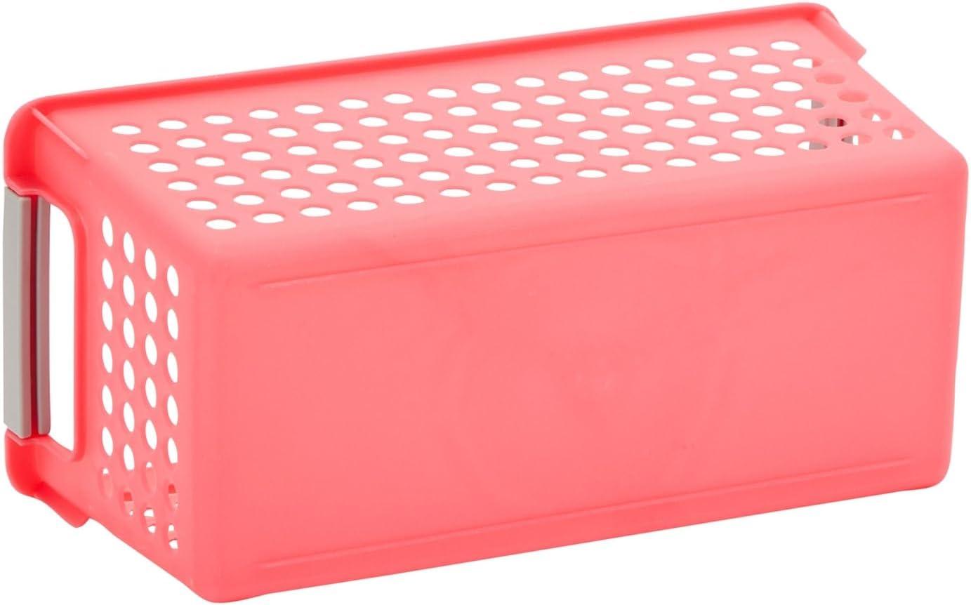 Farmlyn Creek 4 Pack Plastic Storage Baskets Bins with Handles for Shelves, Closet Organizer, 4 Colors