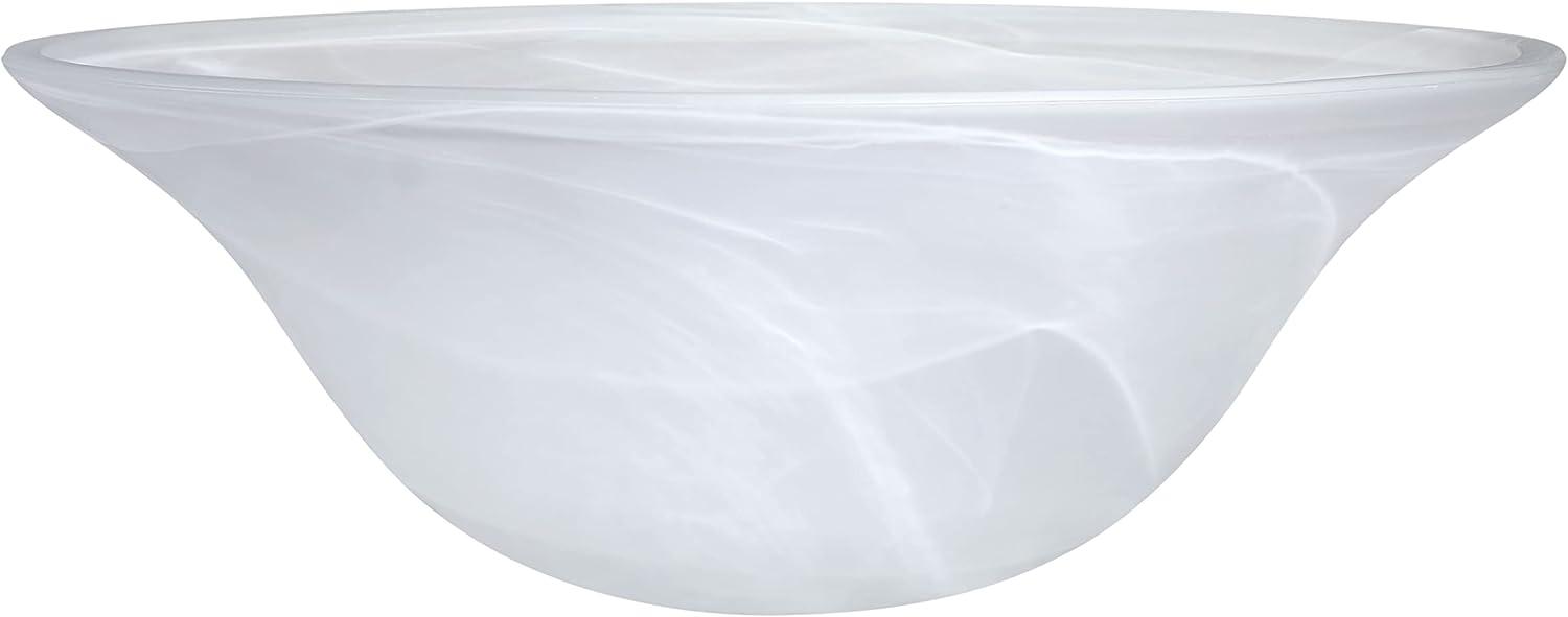 Aspen Creative 23140-11 Etched Alabaster Transitional Style Replacement Glass Shade for Medium Base Socket Torchiere Lamp, Swag Lamp and Pendant, 15-1/2" Diameter x 5-1/2" High, 1 Pack
