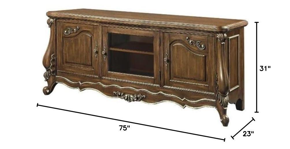 75" Latisha Tv Stand and Console Antique Oak Finish - Acme Furniture