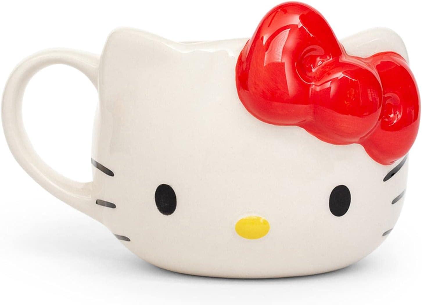 Hello Kitty Red Bow Ceramic 3D Sculpted Mug, 22-Ounces