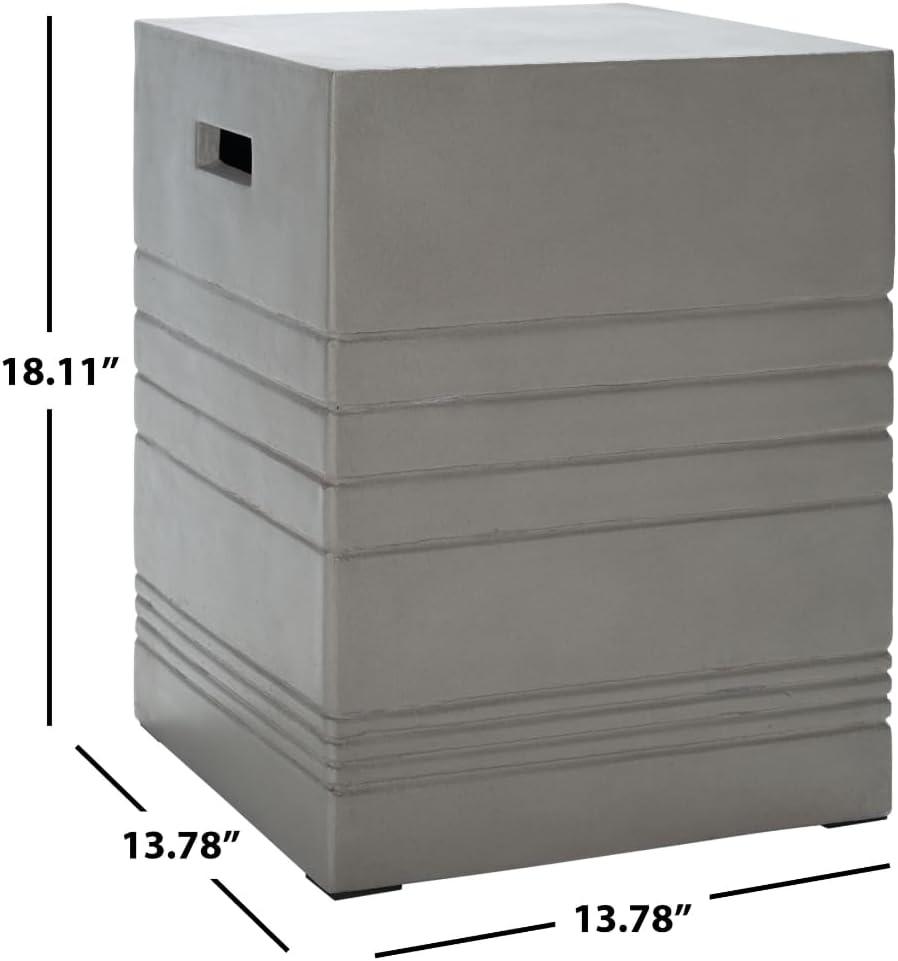 Deidara Concrete Accent Stool - Indoor/Outdoor - VNN1031 - Gray - Safavieh