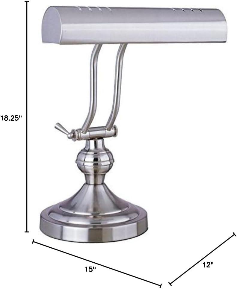Adjustable Satin Nickel Metal Desk Lamp with 12" Height