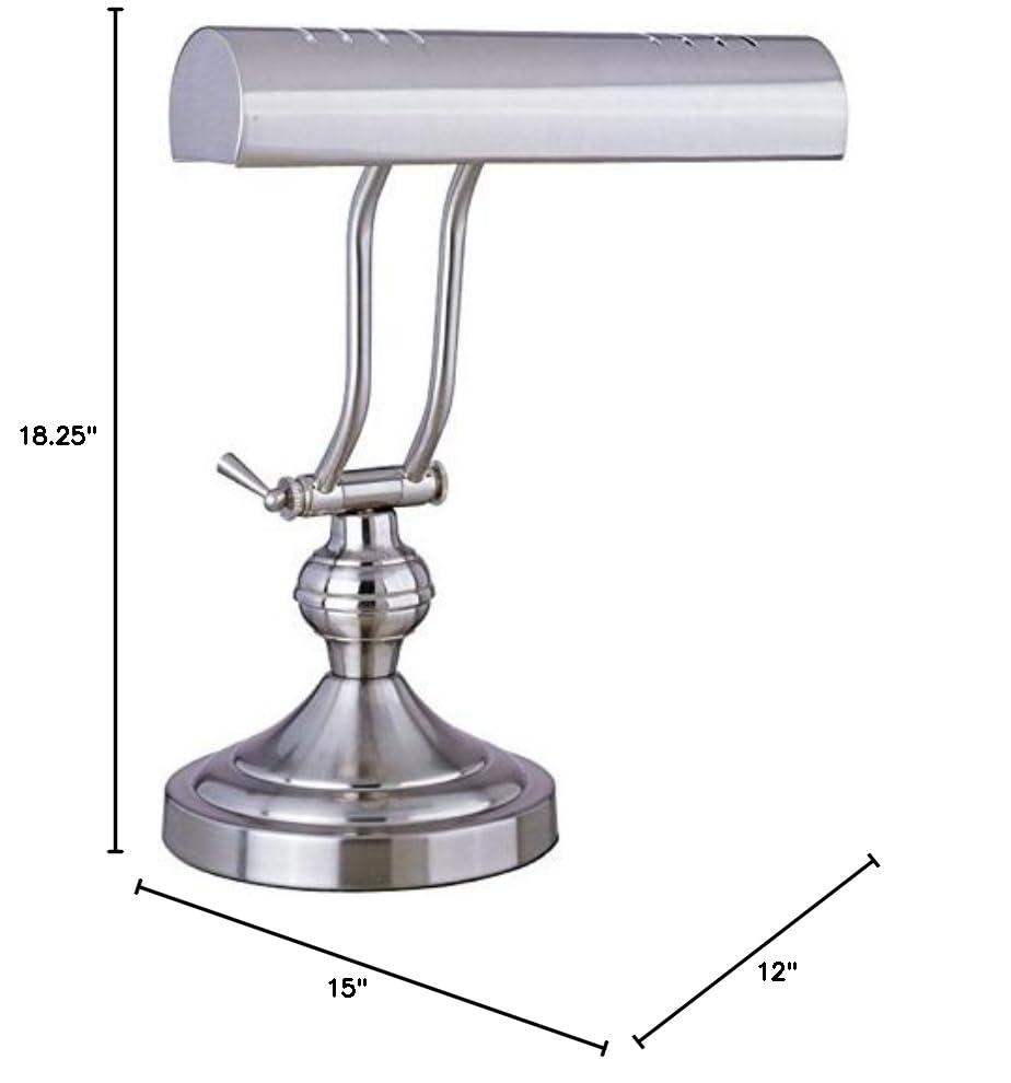 Adjustable Satin Nickel Metal Desk Lamp with 12" Height