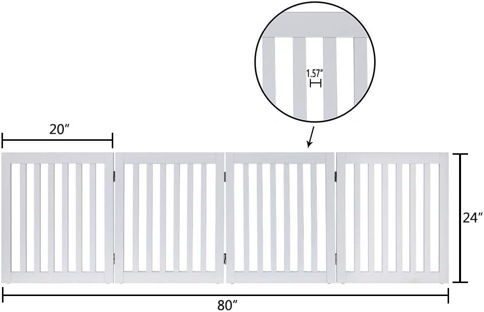 Unipaws Freestanding Wooden Pet Gate, 80" Wide