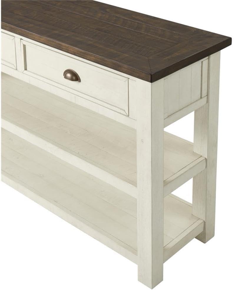 Martin Svensson Home Monterey 50" Sofa Console Table, Cream White and Brown