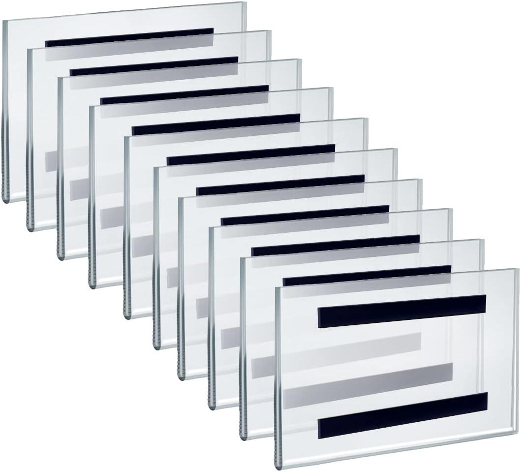 Azar Displays Clear Acrylic Magnet Back Sign Holder Frames 7" W x 5" H - Horizontal / Landscape, 10-Pack (Set of 10)