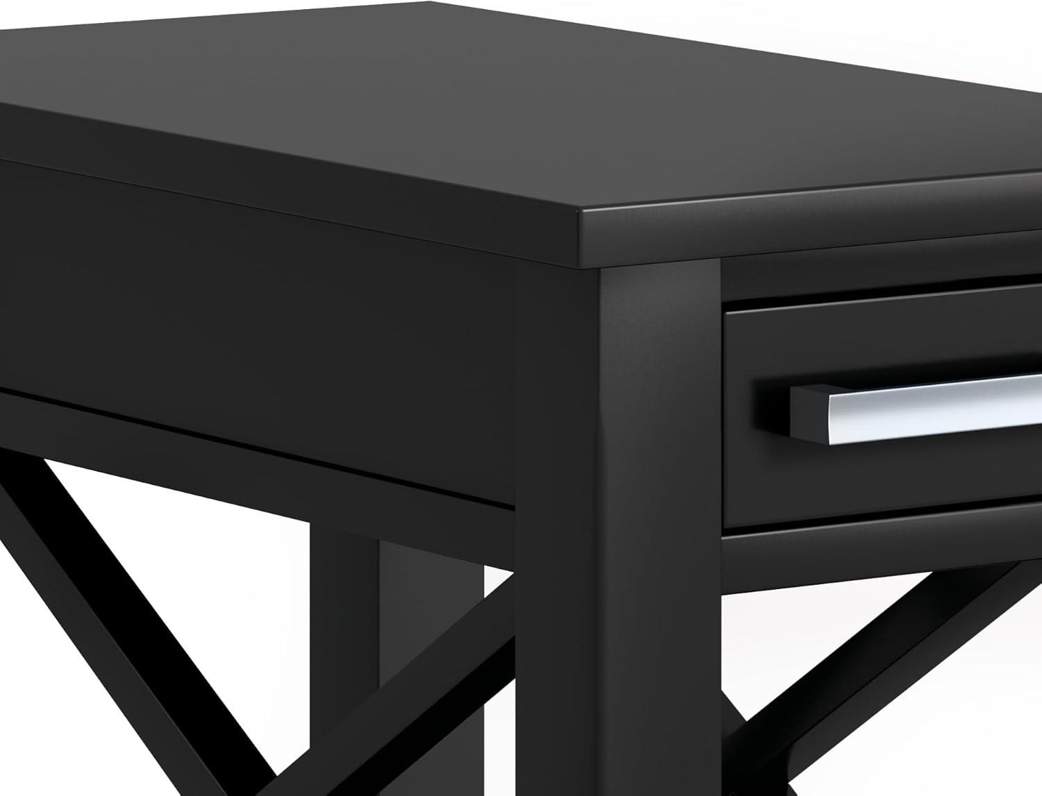 Simpli Home Kitchener Solid Wood Narrow Side Table in Black