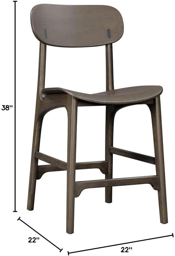 Boraam Solvang Wood Counter Height Barstool Carbonite Finish