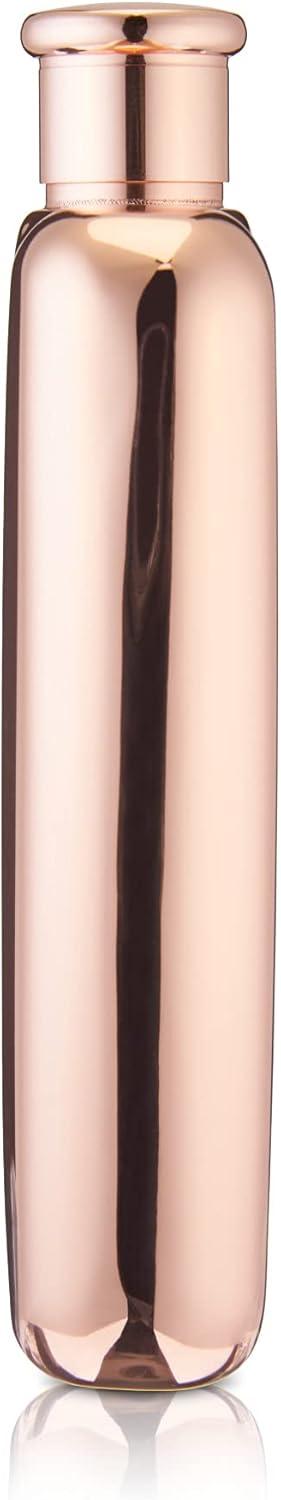 Viski Copper Flask, Stainless Steel Flask with Screw Top, Copper Plated Liquor Flask for Women and Men, 6 Ounces, Copper, Set of 1