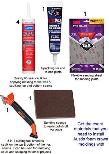 Creative Crown Foam Molding | 96 Ft of 3.5" Engel Foam Crown Molding kit W/precut Corners on end of Lengths 4 Inside & 1 Out (Available in 5 Other Styles and Sizes-See Our Other LISTINGS)