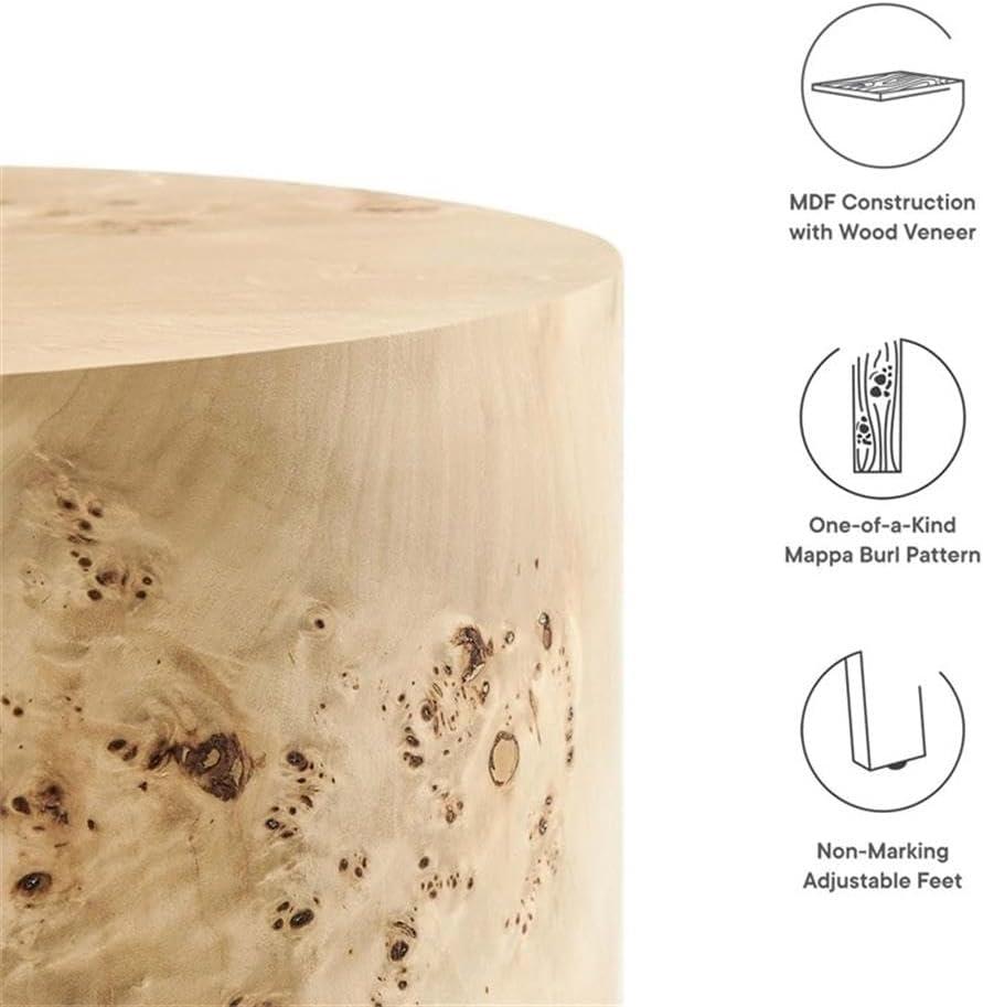 Modway Modway Cosmos 16" Round Burl Wood Side Table