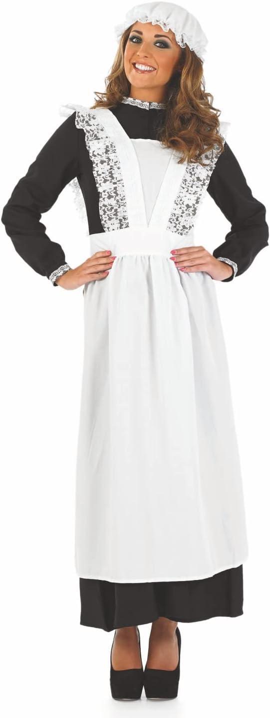 Fun Shack Womens Victorian Maid Costume Ladies Florence Nightingale Fancy Dress Halloween Black XL