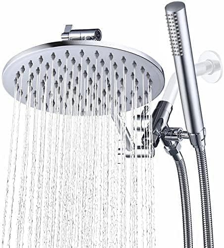 All Metal 10 Inch High Pressure Rainfall Shower Head With Handheld Shower