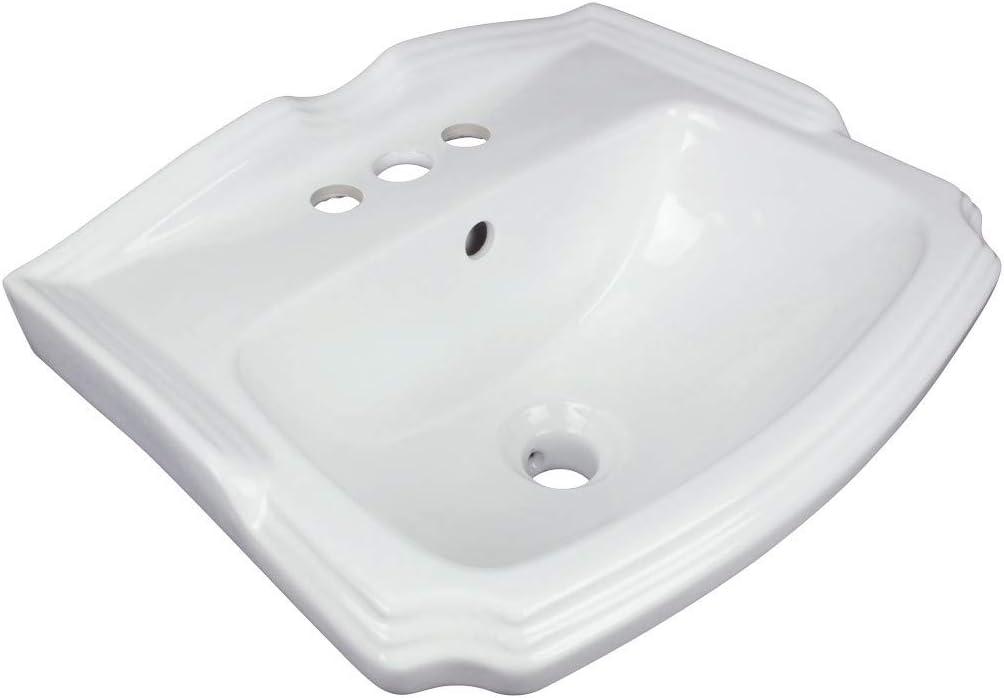 The Renovators Supply Inc. 14.75'' Gloss White Vitreous China Rectangular Bathroom Sink with Overflow