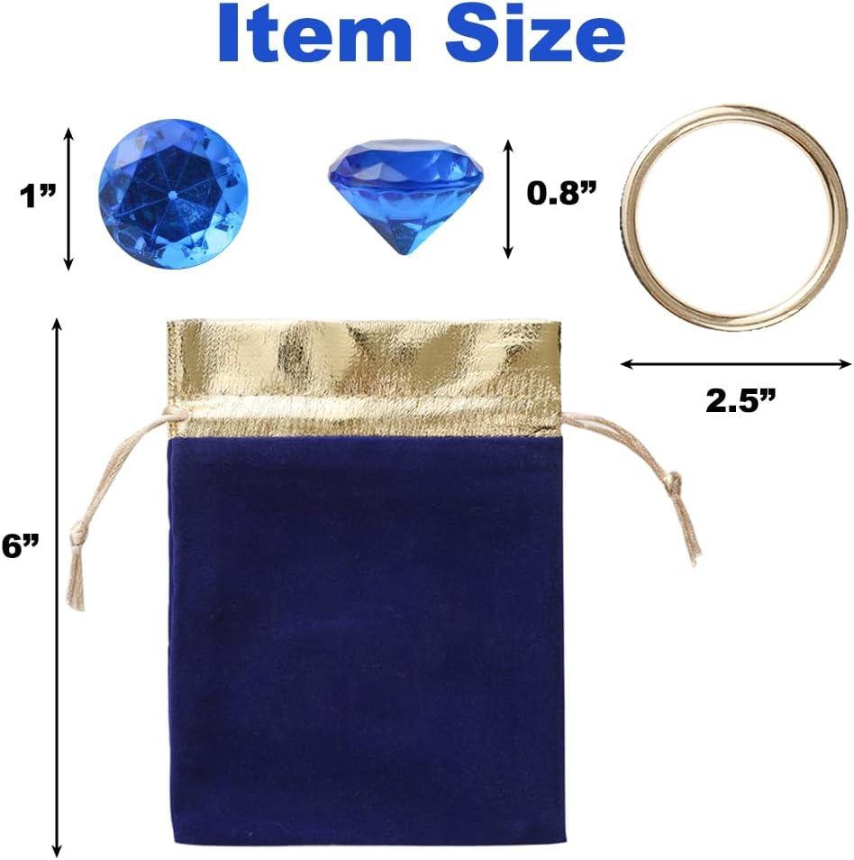 Blue Hedgehog Bag Include Acrylic Diamond Gems Gold Power Rings Birthday Party Favor Supplies Party Decoration For Kids Party.