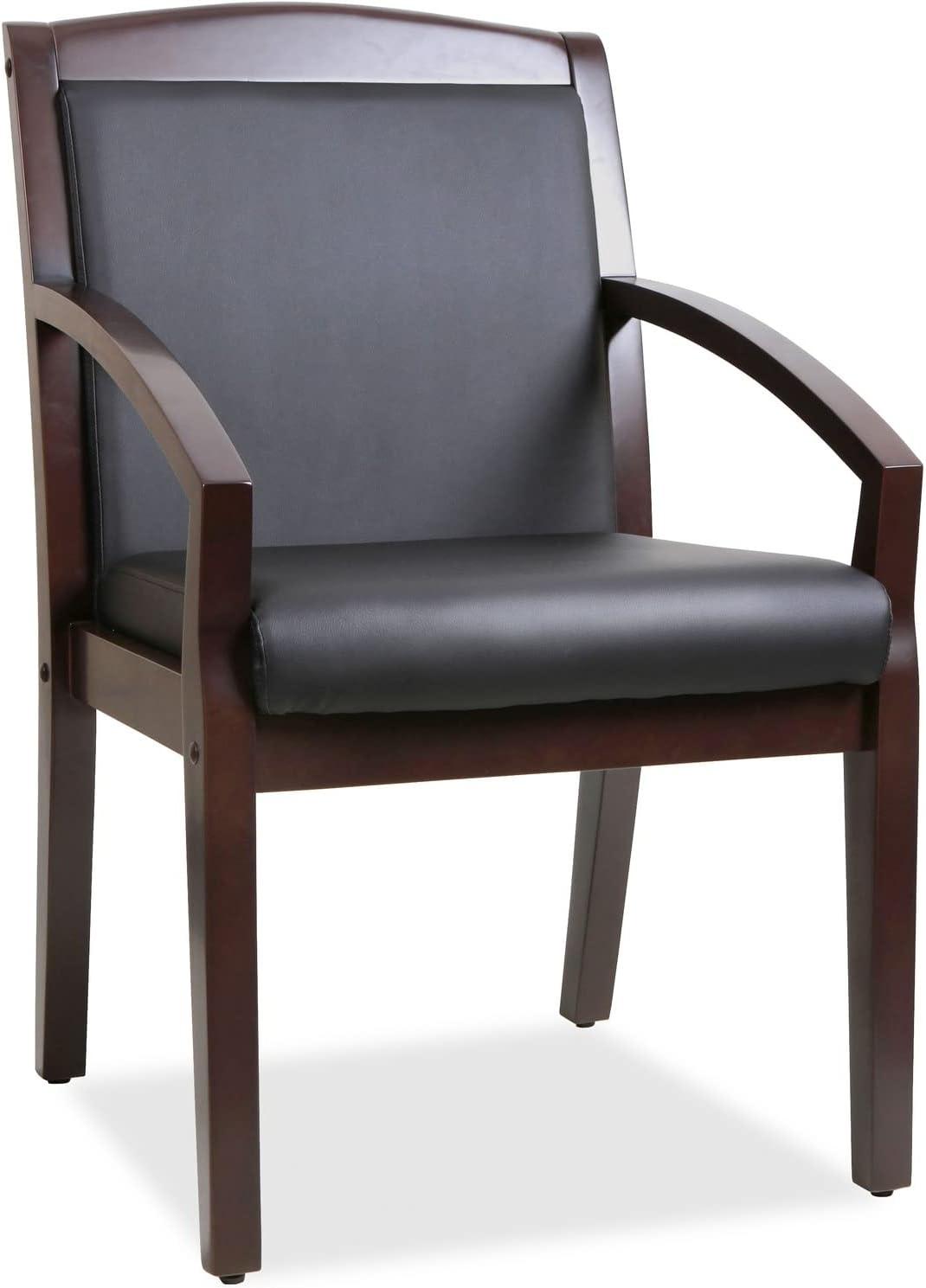 Leather Seat Waiting Room Chair with Wood Frame