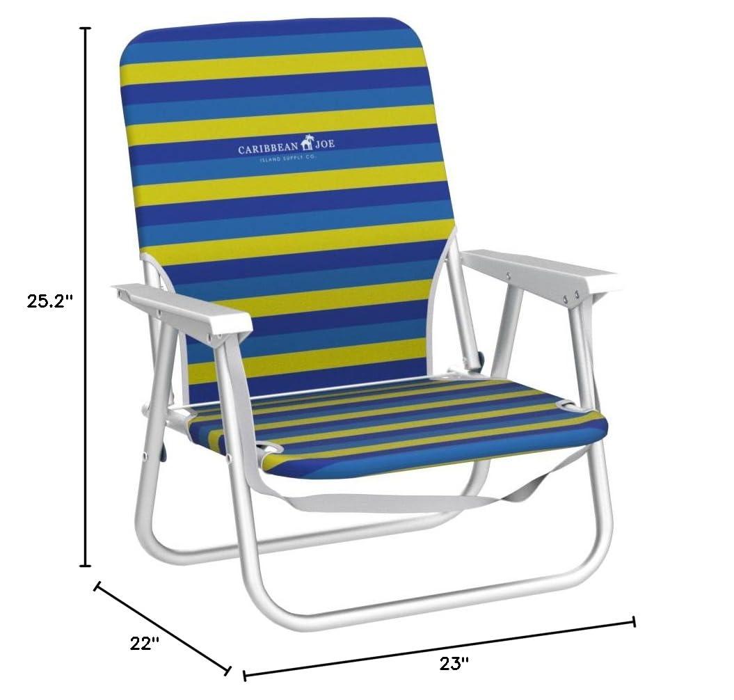 Caribbean Joe Burlap Folding Beach Chair
